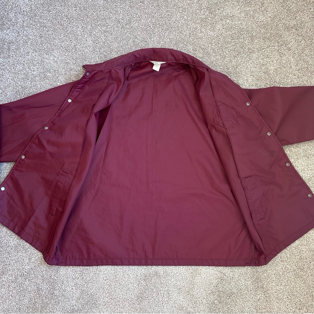 Vintage Chalk Line Dura Torq Fasteners Nylon Coach Jacket Burgundy Men's Medium - Picture 7 of 11